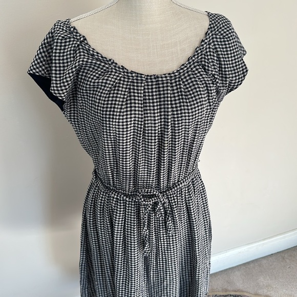 Lauren Conrad Gingham Blue and White Dress, Lined Size Medium - Picture 2 of 5